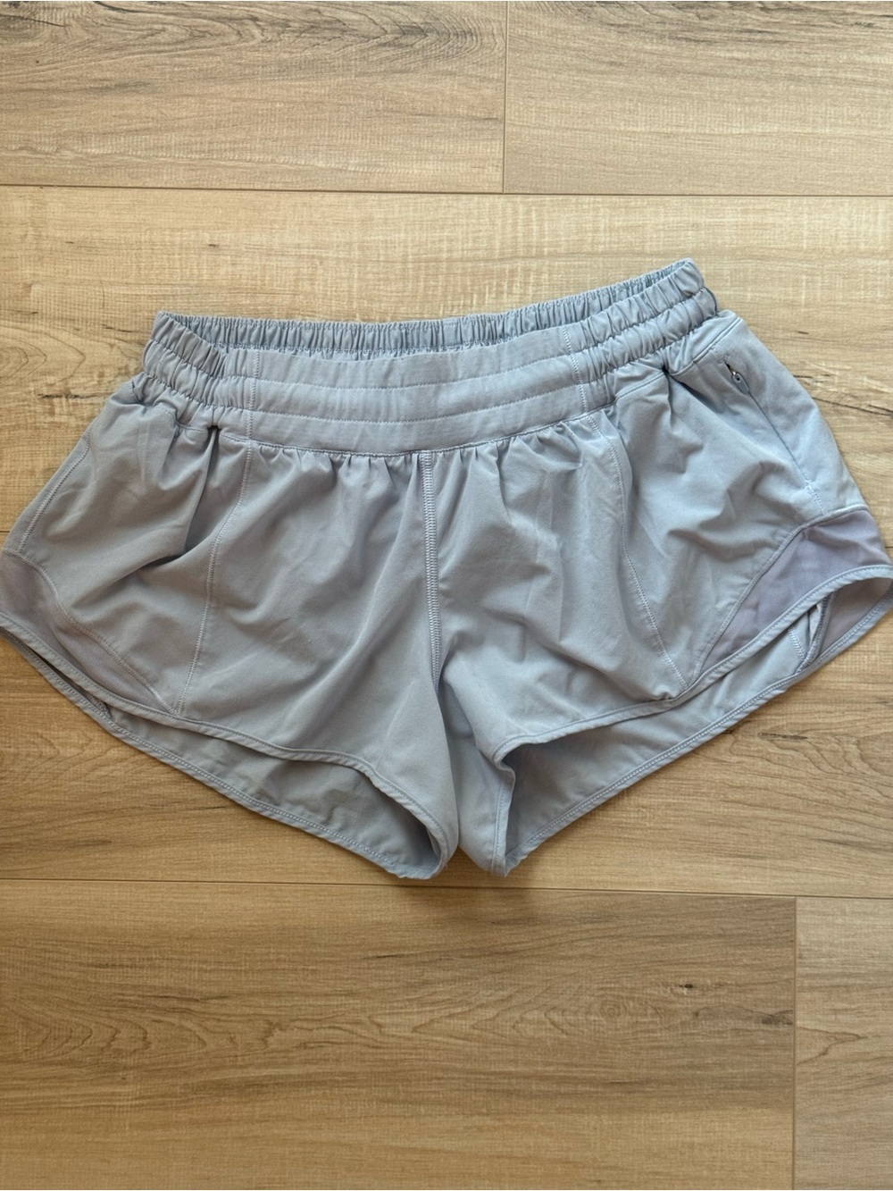 Women’s Light Blue Athletic Running Shorts with Elastic Waist